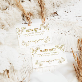 Tarjeta De Recepción Pumpkin Fall Gold Whimsical Floral Baby Shower