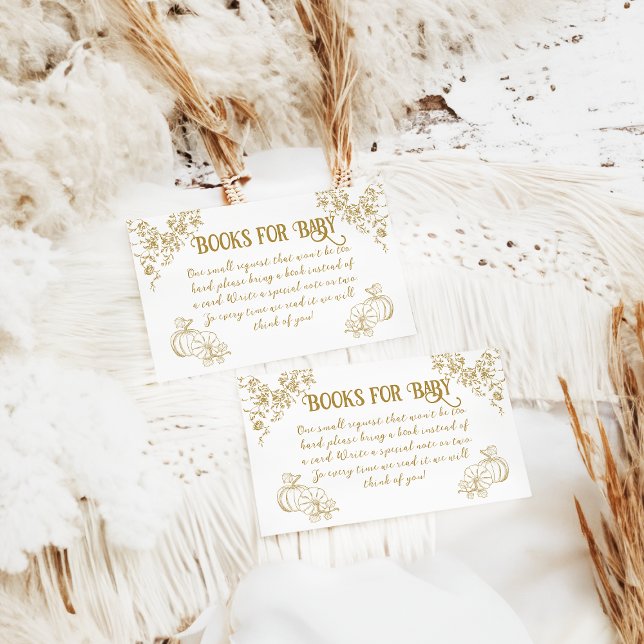 Tarjeta De Recepción Pumpkin Fall Gold Whimsical Floral Baby Shower (Subido por el creador)