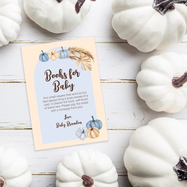Tarjeta De Recepción Pumpkin Pampas Boho Baby Shower Solicitud de libro (Subido por el creador)