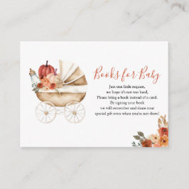 Tarjeta De Recepción Pumpkin Stroller Floral Baby Shower Books for Baby