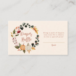 Tarjeta De Recepción Pumpkin Wreath Baby Shower Diaper Raffle