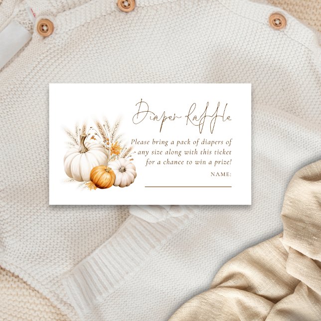 Tarjeta De Recepción Pumpkins Pampas Diaper Raffle Baby Shower (Subido por el creador)
