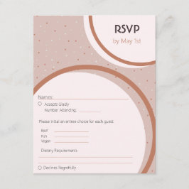 Tarjeta De Recepción Puntos y círculos beige Wedding RSVP