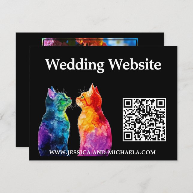 Tarjeta De Recepción 🌈 Puramente Tuyo: Puramente + código QR (Anverso / Reverso)