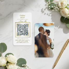 Tarjeta De Recepción Pure White | Photo Online RSVP QR Code Wedding