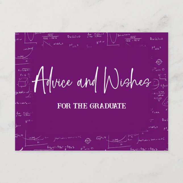 Tarjeta De Recepción Purple Advice and Wishes for the Graduate  (Anverso)