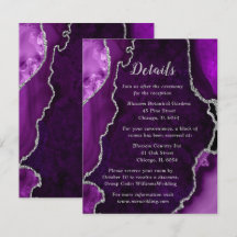 Purple and Silver Agate Wedding Details