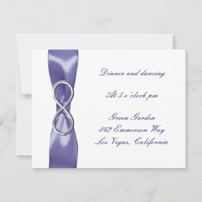 Tarjeta de recepción Purple Blue Silver Infinity W (Anverso)