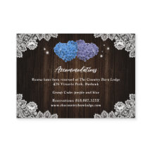 Purple Blue Wedding Hotel Accommodation Card
