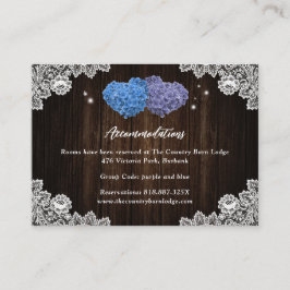 Tarjeta De Recepción Purple Blue Wedding Hotel Accommodation Card