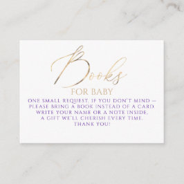 Tarjeta De Recepción Purple Books For Baby Request