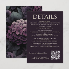 Tarjeta De Recepción Purple Moody Floral
