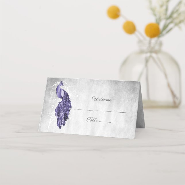 Tarjeta de recepción Purple Peacock (Anverso)