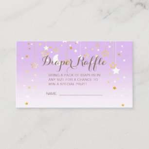 Tarjeta De Recepción Purple Stars Moon Baby Shower