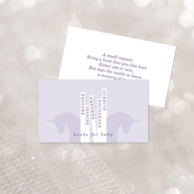 Tarjeta De Recepción Purple Unicorn reserva libros para bebé (Subido por el creador)