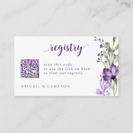 Tarjeta De Recepción Purple Wildflower Boda Bridal Shower Registry