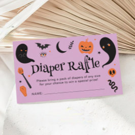 Tarjeta De Recepción Púrpura Black Halloween Baby Shower Diaper Raffle