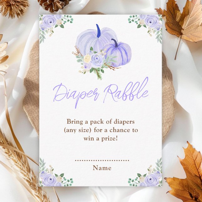 Tarjeta De Recepción Púrpura calabaza Diaper Floral Raffle (Subido por el creador)