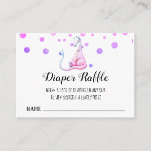 Tarjeta De Recepción *~* Púrpura Cuta - Dragon Baby Shower Diaper Raffl