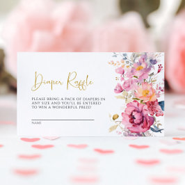 Tarjeta De Recepción Púrpura Flor silvestre Diaper Raffle Card