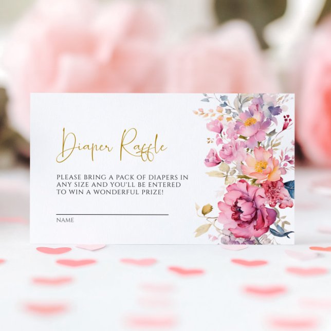 Tarjeta De Recepción Púrpura Flor silvestre Diaper Raffle Card (Subido por el creador)