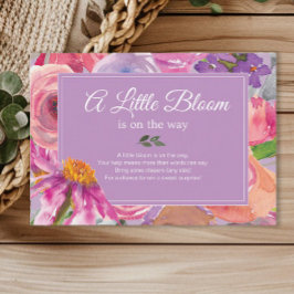 Tarjeta De Recepción Púrpura Pink Floral Diaper Raffle Baby Shower