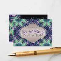 Púrpura Verde Peacock Mandala Medieval moderno