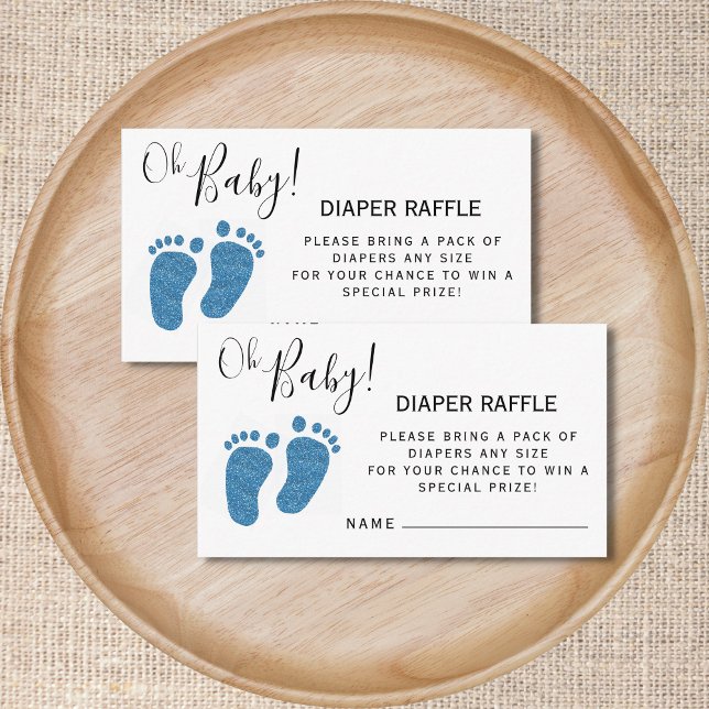 Tarjeta De Recepción Purpurina azul Pies Diaper Raffle (Subido por el creador)