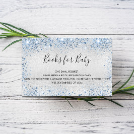 Tarjeta De Recepción Purpurina azul plateado niño bebé solicitud de un