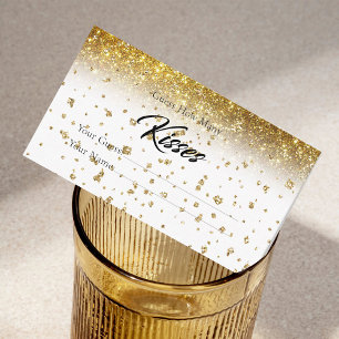 Tarjeta De Recepción Purpurina cuántos besos encilla de juego de novias