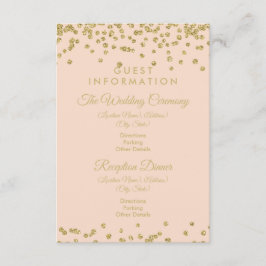 Tarjeta De Recepción Purpurina de información de invitado Confetti Rubo