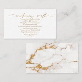 Tarjeta De Recepción Purpurina de mármol moderno deseando bien V2 Gold 