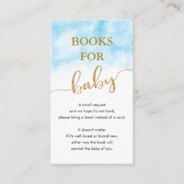 Tarjeta De Recepción Purpurina de oro de los libros para bebé azul acua