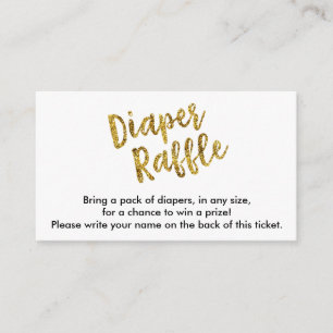 Tarjeta De Recepción Purpurina de oro Diaper Raffle Ticket