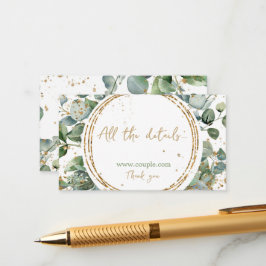 Tarjeta De Recepción Purpurina de oro Eucalyptus Código 02 todos los de