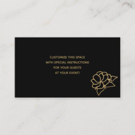 Tarjeta De Recepción Purpurina de oro negro