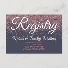 Tarjeta De Recepción Purpurina de oro Rosa marca registro de regalo azu