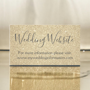 Tarjeta De Recepción Purpurina de oro y negocio simple esparkle