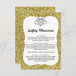 Tarjeta De Recepción Purpurina dorado Medidas de seguridad cardíaca inf