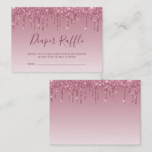 Tarjeta De Recepción Purpurina Drip Burgundy Baby Shower Diaper Raffle
