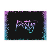 Purpurina Faux Verde azulado Morado Bat Mitzvah Re