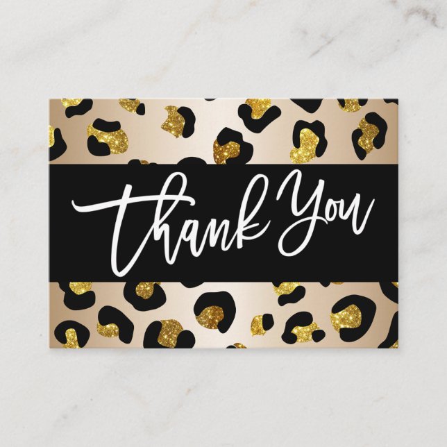 Tarjeta De Recepción PURPURINA LEOPARD PRINT Gracias por su compra (Anverso)