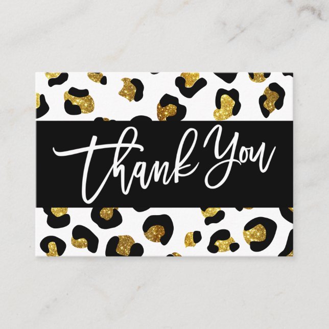 Tarjeta De Recepción PURPURINA LEOPARD PRINT Gracias por su compra (Anverso)