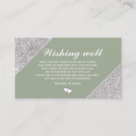 Tarjeta De Recepción Purpurina plateado en Sage Wire Well