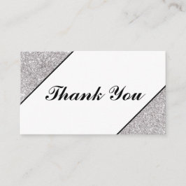 Tarjeta De Recepción Purpurina plateado moderno sobre fondo blanco