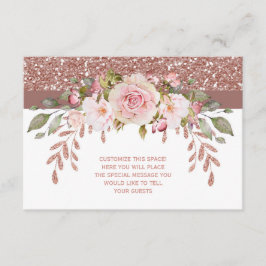 Tarjeta De Recepción Purpurina rosa Floral