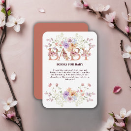 Tarjeta De Recepción Purpurina rosa floral bebé Monograma Baby Shower