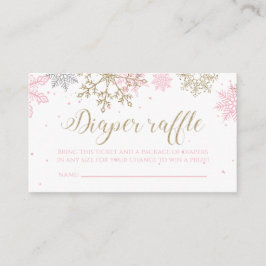 Tarjeta De Recepción Purpurina rosado y dorado Diaper Snowflake