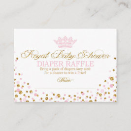 Tarjeta De Recepción Purpurina Tiara Royal Princess Diaper Raffle Ticke