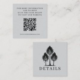 Tarjeta De Recepción QR Boda de árbol de águila gris
